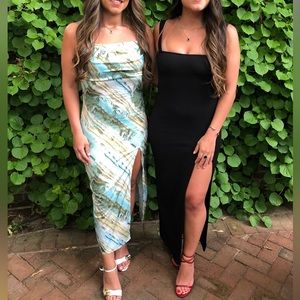 Green dress with slit